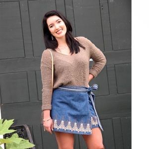 Free People Wrap Mini Skirt